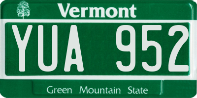 VT license plate YUA952
