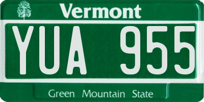 VT license plate YUA955
