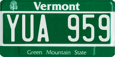 VT license plate YUA959