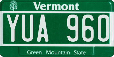 VT license plate YUA960
