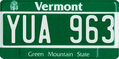 VT license plate YUA963