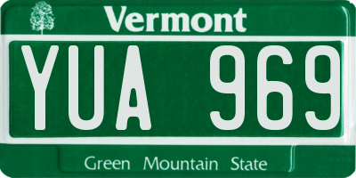 VT license plate YUA969