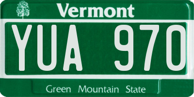 VT license plate YUA970