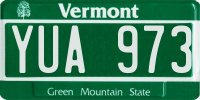 VT license plate YUA973