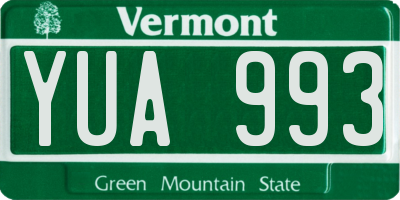 VT license plate YUA993