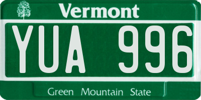 VT license plate YUA996