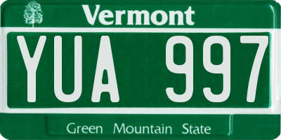 VT license plate YUA997