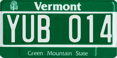VT license plate YUB014