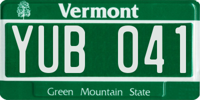 VT license plate YUB041
