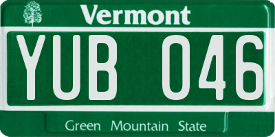 VT license plate YUB046