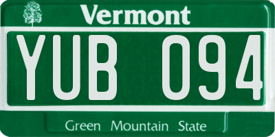 VT license plate YUB094