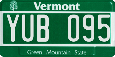 VT license plate YUB095