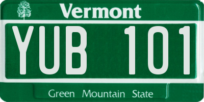 VT license plate YUB101