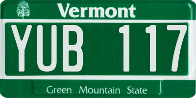 VT license plate YUB117