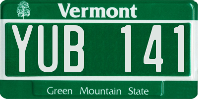 VT license plate YUB141