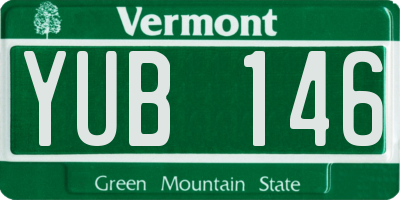 VT license plate YUB146