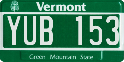 VT license plate YUB153