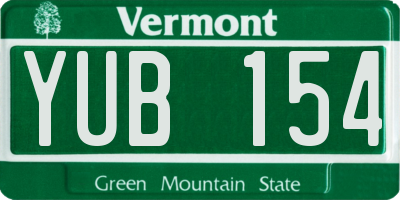VT license plate YUB154