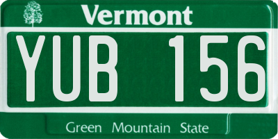 VT license plate YUB156