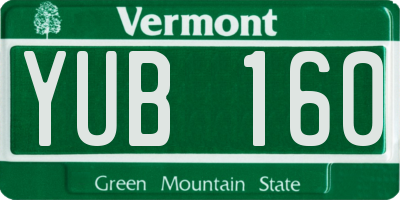 VT license plate YUB160