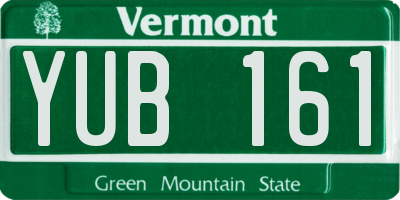 VT license plate YUB161
