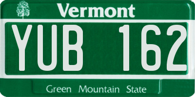 VT license plate YUB162