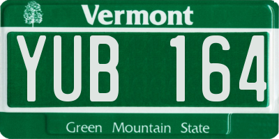 VT license plate YUB164