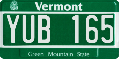 VT license plate YUB165