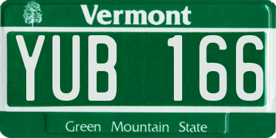 VT license plate YUB166