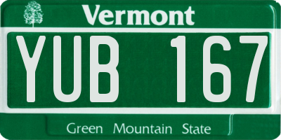 VT license plate YUB167