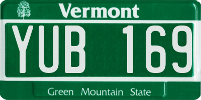 VT license plate YUB169