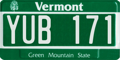 VT license plate YUB171