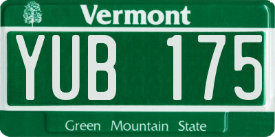 VT license plate YUB175