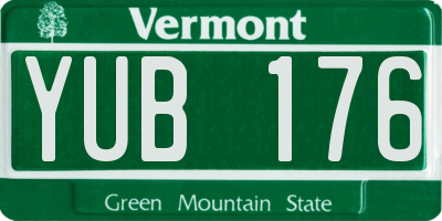 VT license plate YUB176
