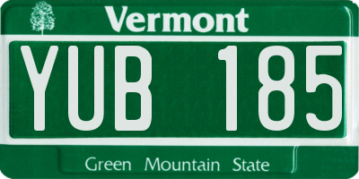 VT license plate YUB185