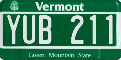 VT license plate YUB211
