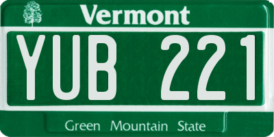 VT license plate YUB221