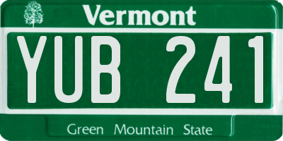 VT license plate YUB241