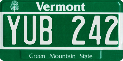 VT license plate YUB242