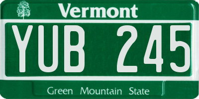 VT license plate YUB245