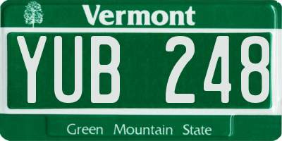 VT license plate YUB248