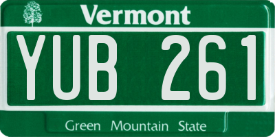 VT license plate YUB261