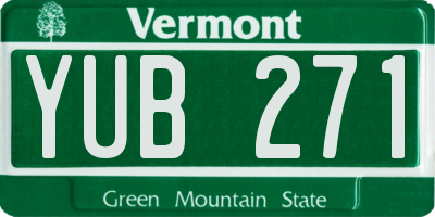 VT license plate YUB271