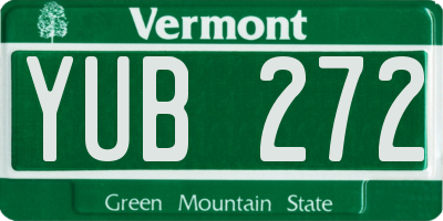 VT license plate YUB272