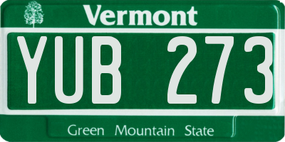 VT license plate YUB273