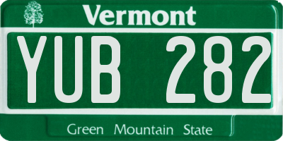 VT license plate YUB282