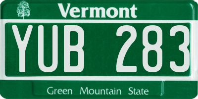 VT license plate YUB283
