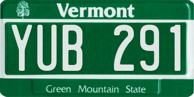 VT license plate YUB291