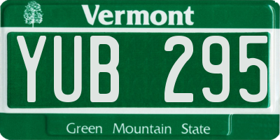 VT license plate YUB295