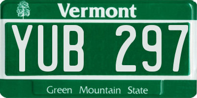 VT license plate YUB297